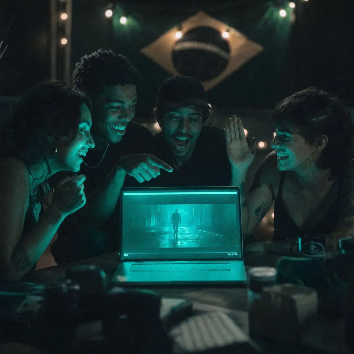 Criadores celebrando um vídeo publicado
